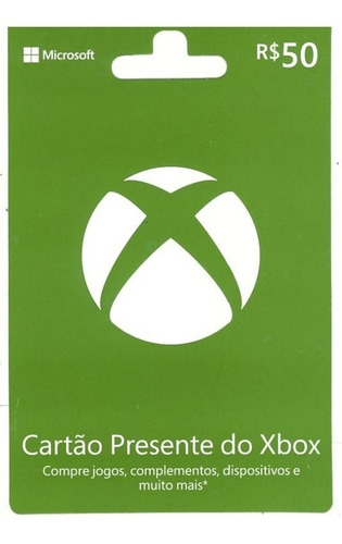 Cartão Presente Xbox Gift Card R$50,00 - Escorrega o Preço
